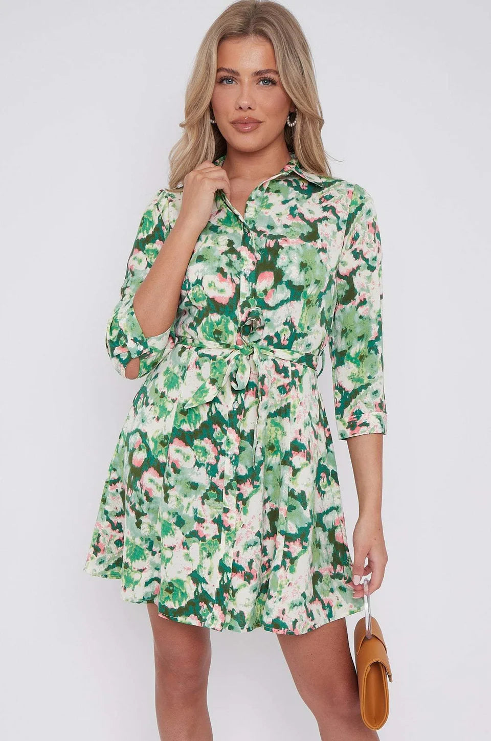 Hannah Green Printed Shirt Dress