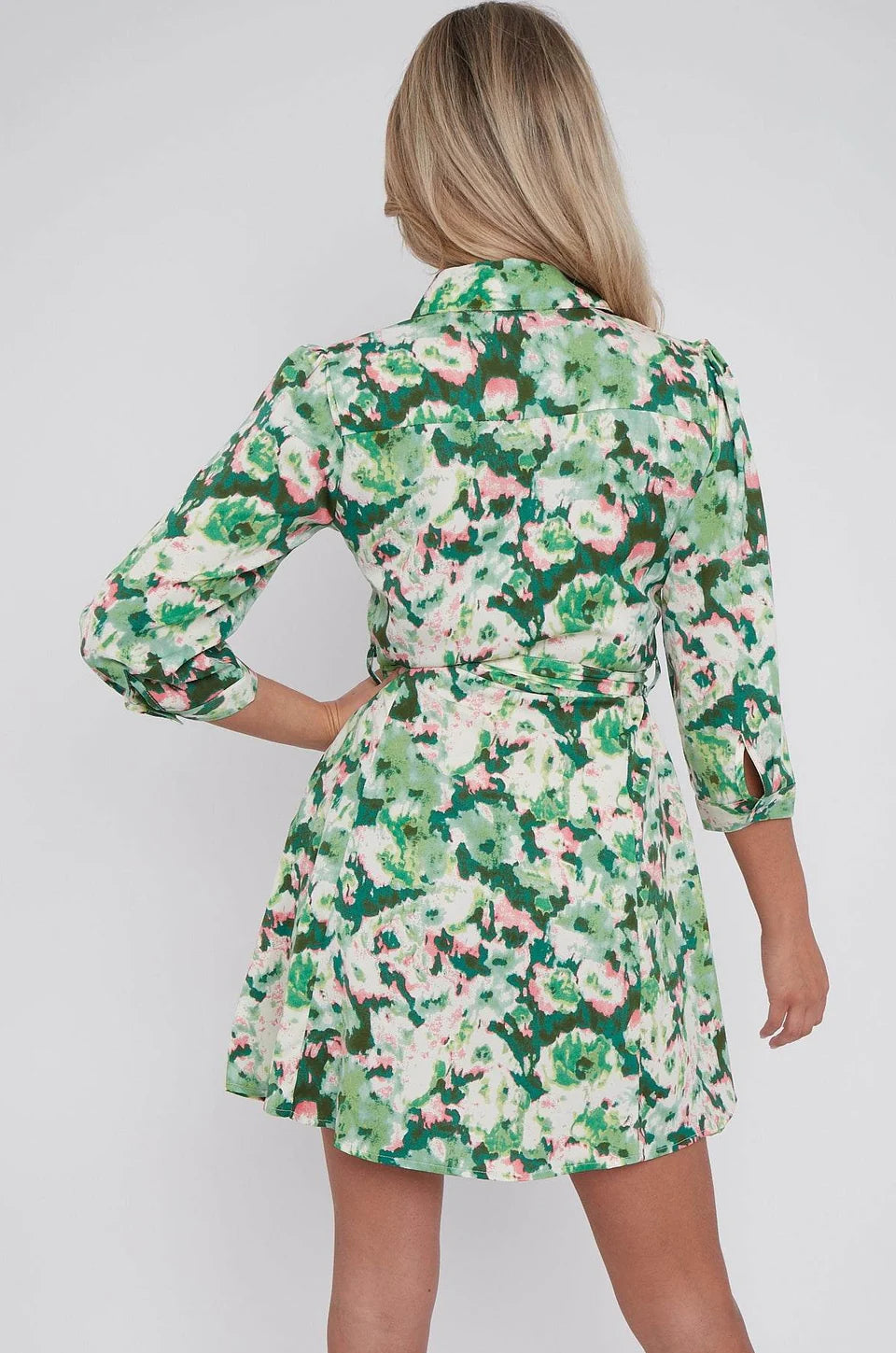 Hannah Green Printed Shirt Dress
