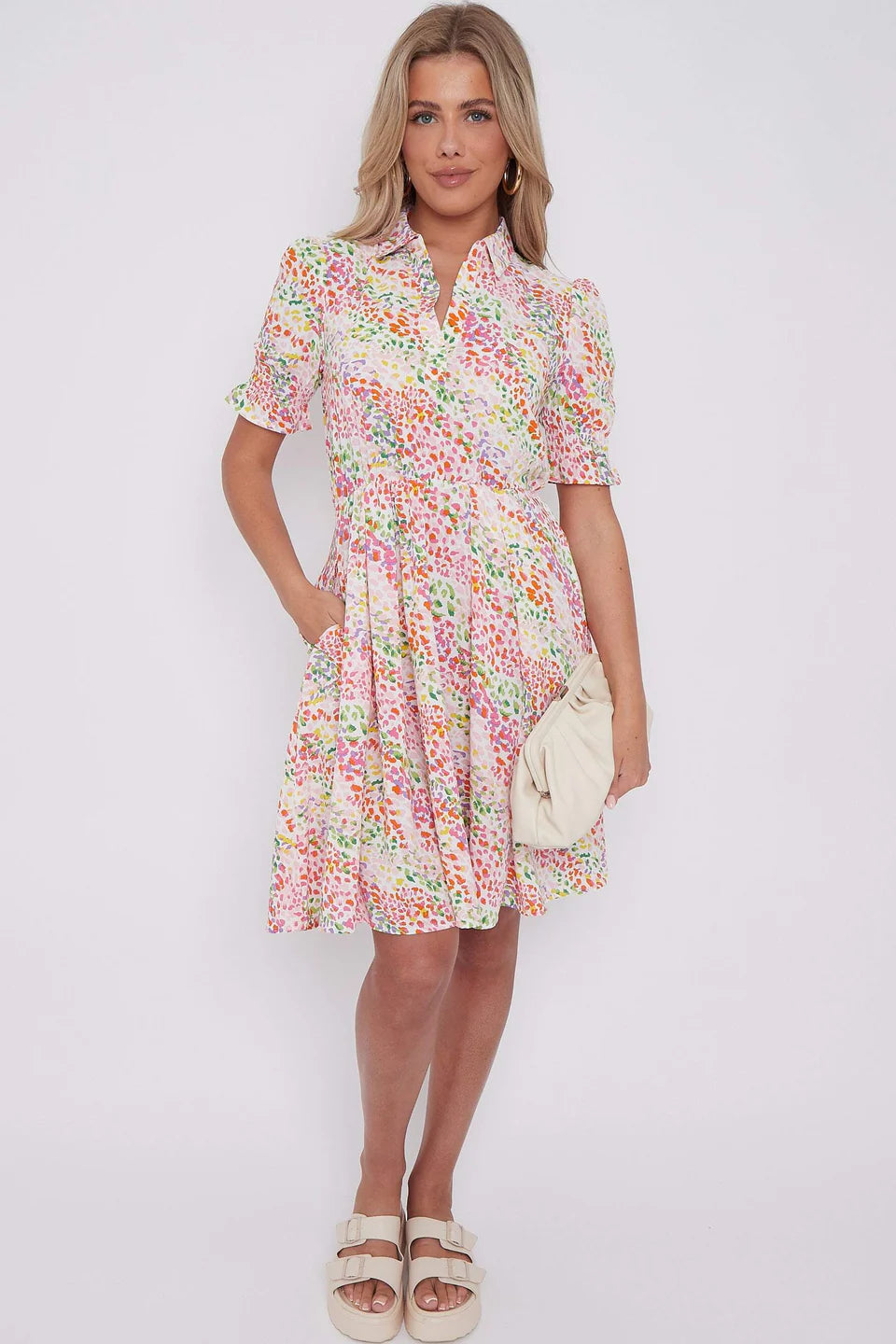 Gracie Multi Colour Print Short Dress