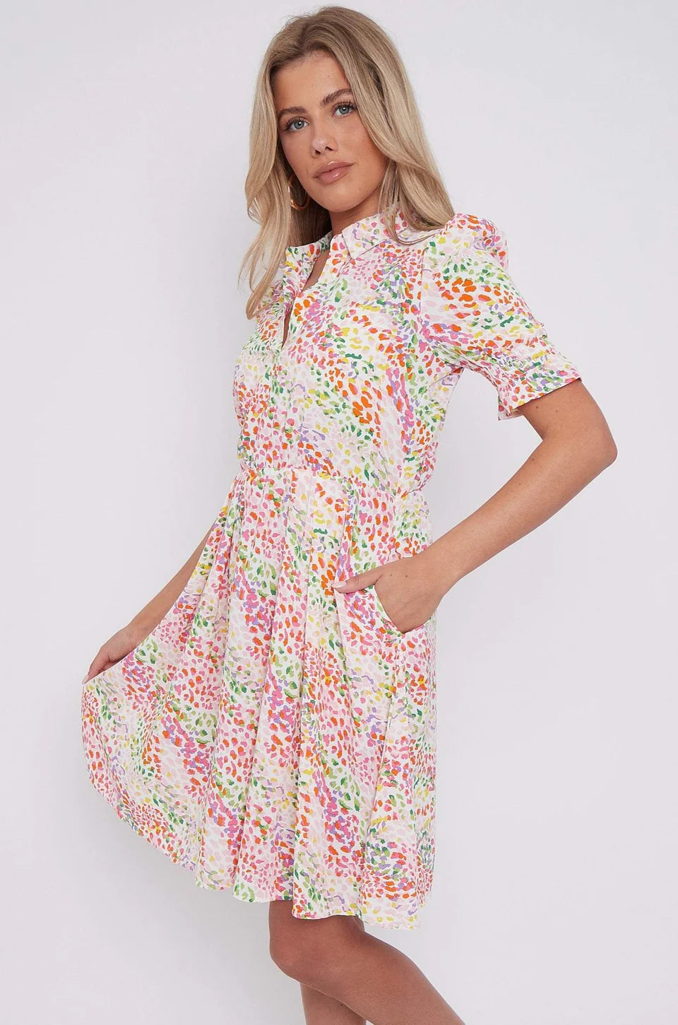Gracie Multi Colour Print Short Dress