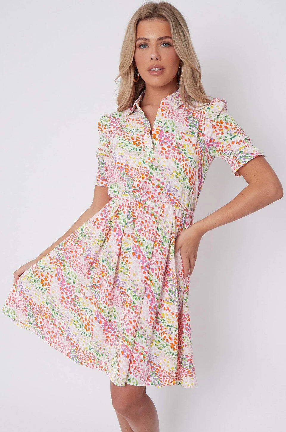 Gracie Multi Colour Print Short Dress