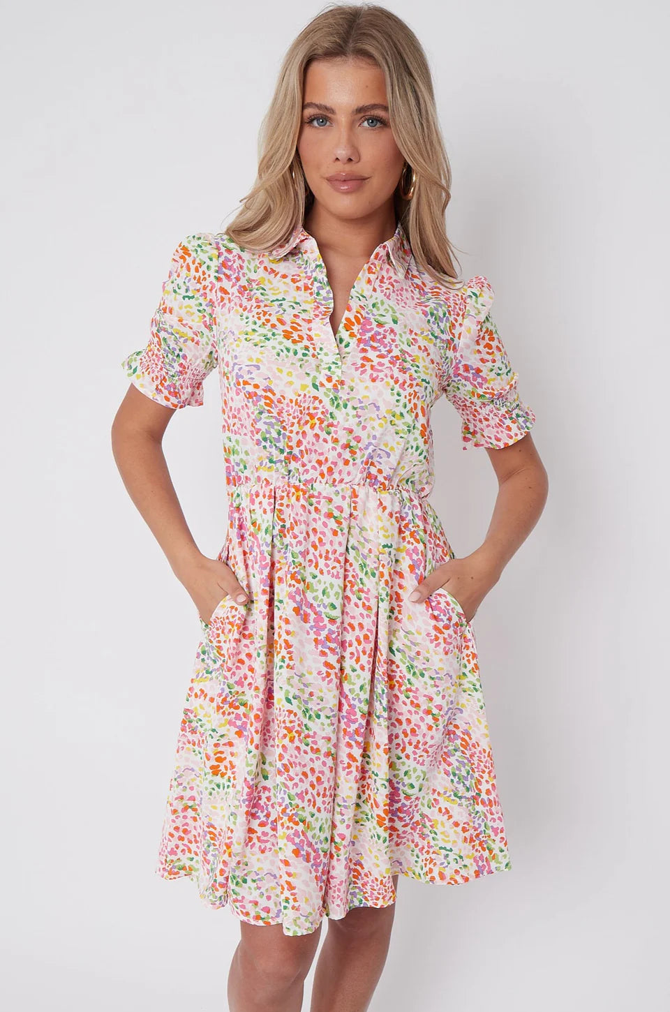 Gracie Multi Colour Print Short Dress
