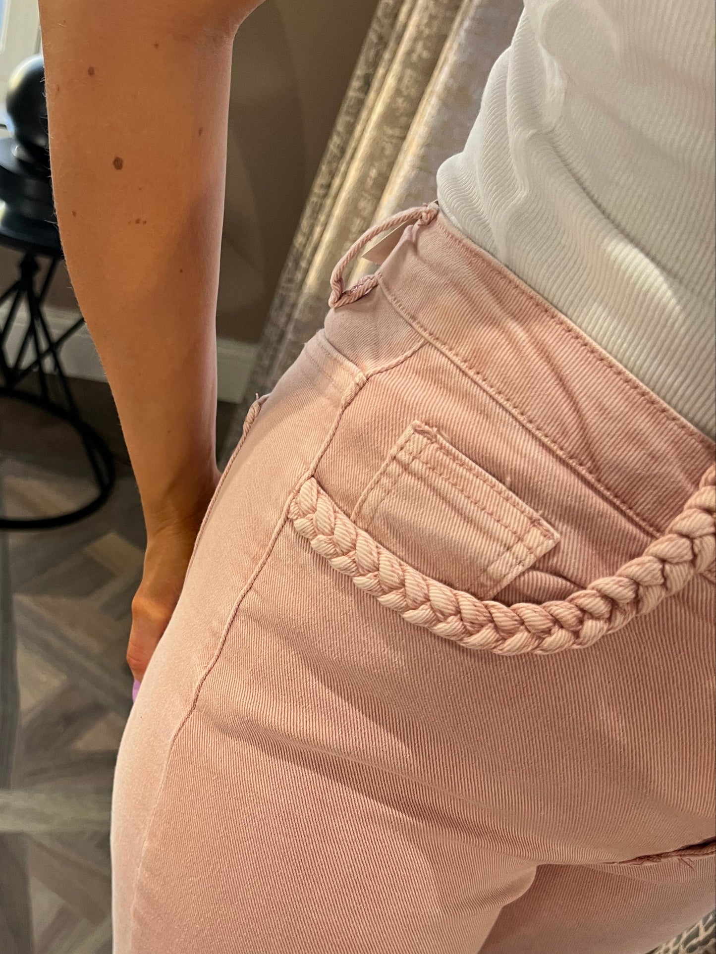 Rose High Waisted Cropped Straight Stretch Jeans