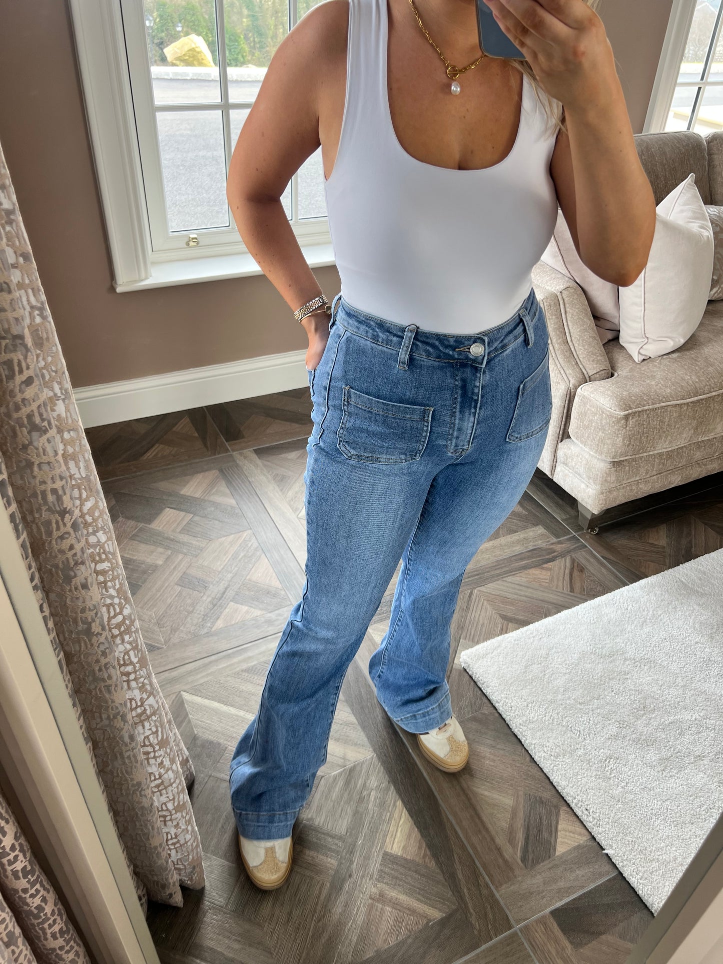 Annie High Waisted Flare Stretch Denim Jeans