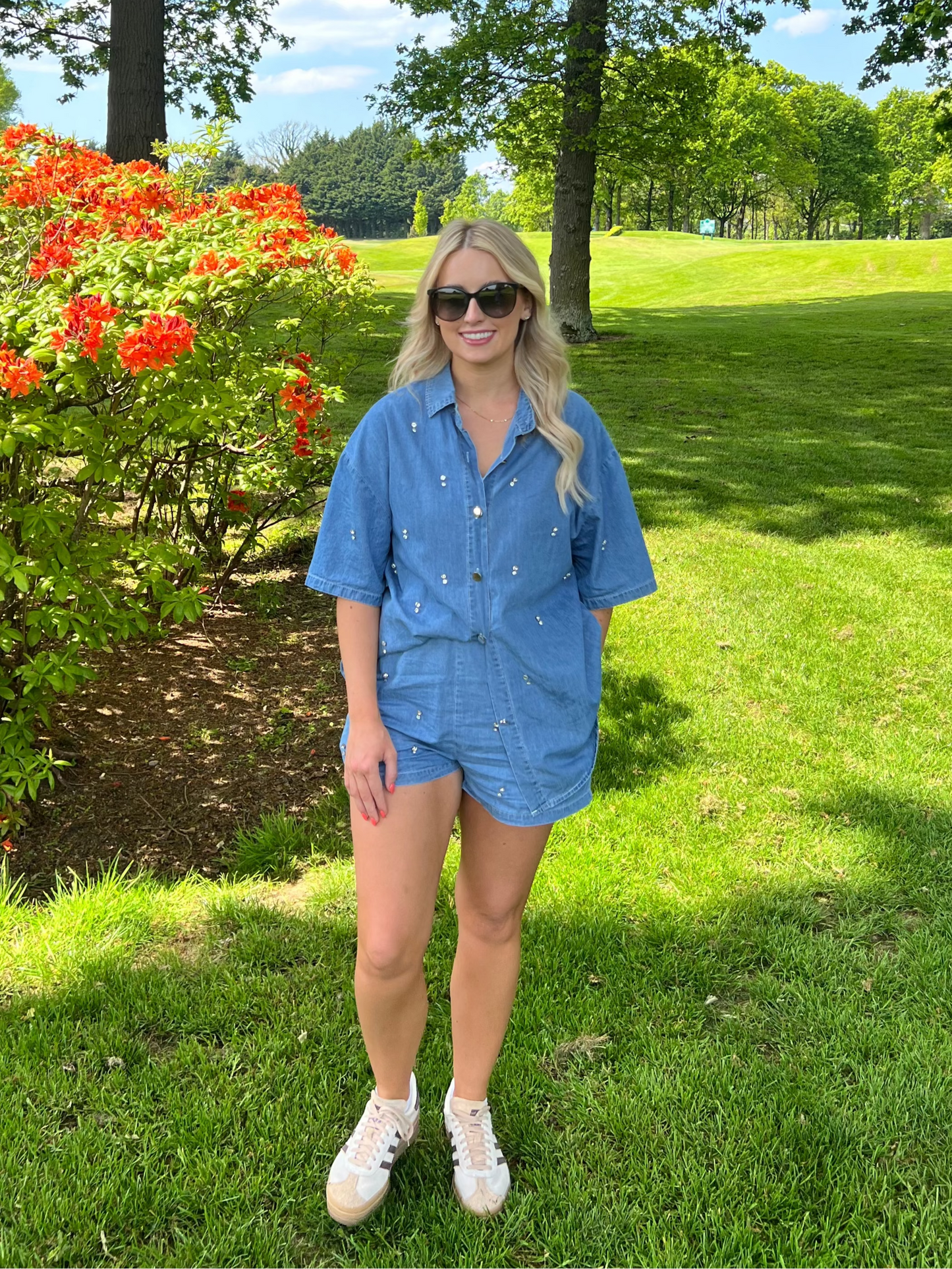 Diana Oversized Denim Shirt And Shorts Co-ord Set