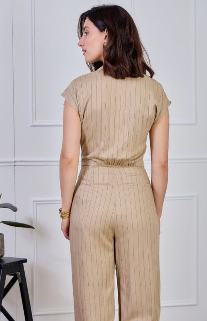 Marissa Pin Striped Wide Leg Jumpsuit