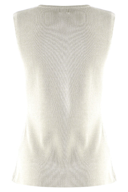 Isabella White Fitted Knit Waistcoat