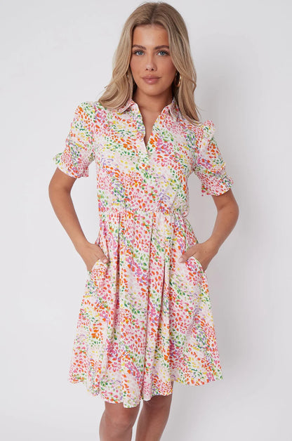 Gracie Multi Colour Print Short Dress