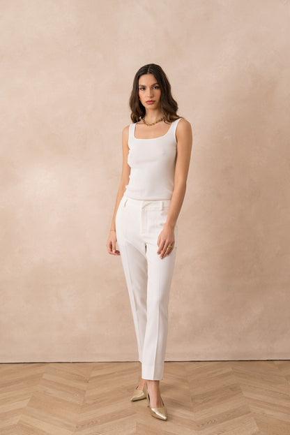 Amy White Ankle Grazers Tailored Trousers